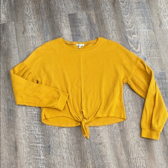 Charlotte Russe mustard crop sweater - Picture 1 of 6